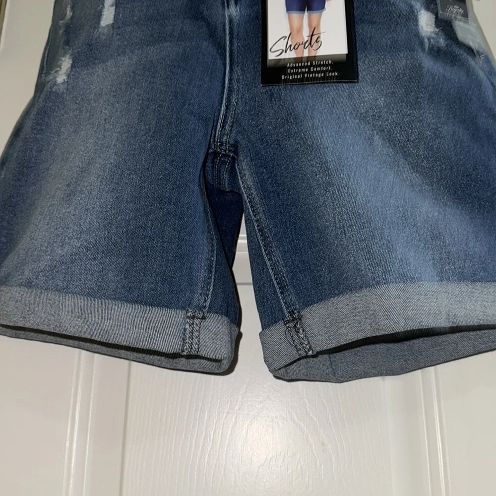 Royalty Blue Vintage Stretch High Rise Denim Shorts Spring 6.5” Inseam Size 10 - Picture 5 of 8